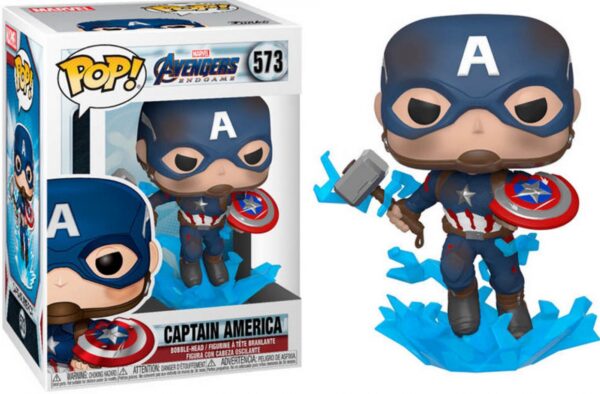 Avengers: Endgame POP! Movies Vinyl Figure Captain America w/Broken Shield & Mjölnir
