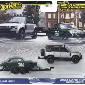 25-TT-74.jpg Hot Wheels - Team Transport - 2023 Land Rover Defender 110 & Jaguar MK1 racer