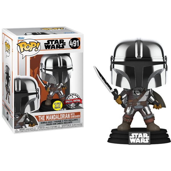 Star Wars: Mandalorian POP! Vinyl Figure MandoW/DrkSabr(GW/MT)