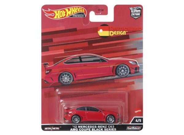 Hot Wheels Premium 2012 Mercedes Benz C63 AMG Coupe black series, red