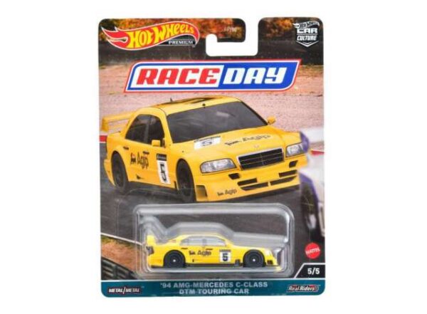 Hot Wheels Premium 1994 AMG Mercedes Benz C-Class DTM Touring Car #5, yellow
