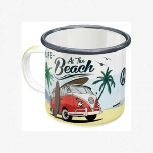 VW At the Beach smaltovaný hrnek