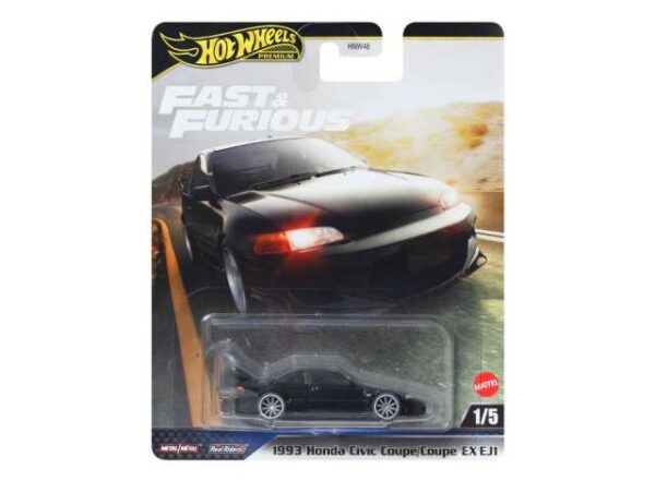 Hotwheels Premium Fast & the Furious 1993 Honda Civic Coupé EX [EJ1], black