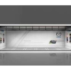 Parkovací garáž *Mazda se světlem* v měřítku 1/64, bílá.