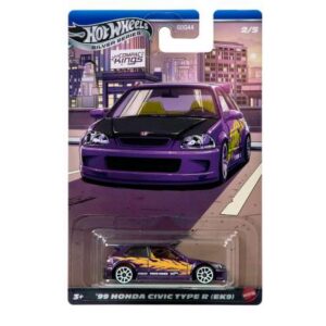 Hotwheels Compact Kings 1999 Honda Civic Type R (EK9), purple/orange