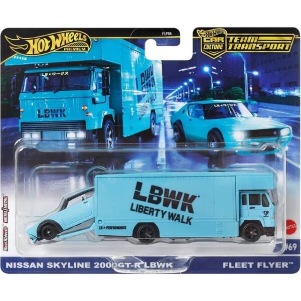 Hotwheels Premium Team Transport Fleet Flyer & Nissan Skyline 2000GT-R LBWK