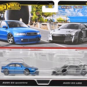 HOT-WHEELS-PREMIUM-CULTURE-CAR-2-pack-Audi-S4-Quattro-Audi-R8-LMS.jpg HotWheels Premium 2-pack - Audi S4 Quattro, blue Audi R8 LMS, grey