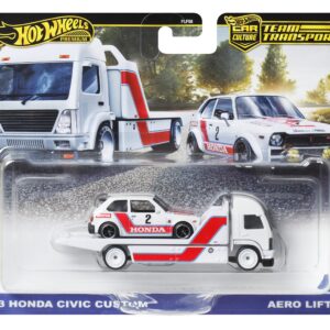 Hot Wheels Premium Team 1973 Honda Civic Custom & Aero Lift Truck