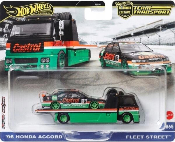 Hot Wheels Premium Team Transport 1996 Honda Accord *Castrol* & Fleet Street truck