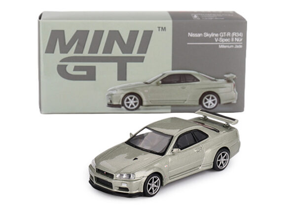 MGT01003-R-MINI-GT-TSM-MODEL.jpg Mini GT 2002 Nissan Skyline GT-R (R34) V-Spec II, Nur millenium jade