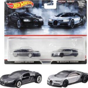 Hot Wheels Premium 2012 bugatti veyron & 2016 bugatto chiron set of 2