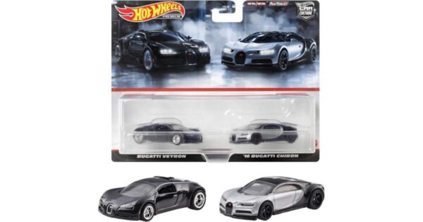 Hot Wheels Premium 2012 bugatti veyron & 2016 bugatto chiron set of 2