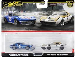 Hotwheels Premium 2-pack Copo Corvette & Custom Corvette Stingray Coupe