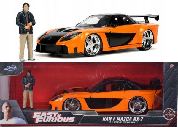 1995 Mazda RX7 *Fast and Furious* Tokio Drift 1/24 s figurkou