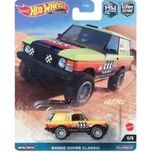 Hot Wheels Premium Range Rover Classic, yellow/red/black 5/5