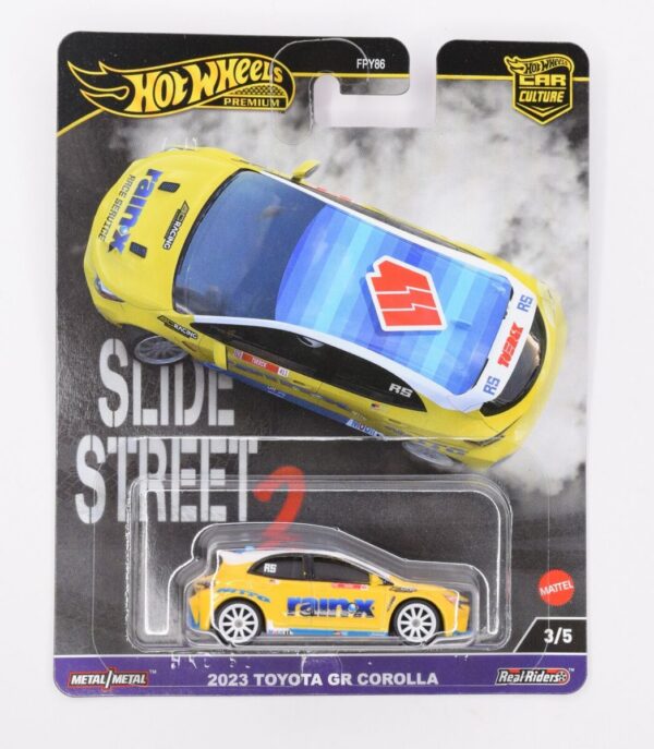 Hot Wheels Premium Car Culture Slide Street - 2023 Toyota Corolla GR, yellow/blue